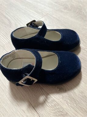 Buster Brown Navy Velvet Mary Jane Shoes for Toddler